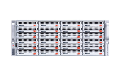 Fortinet FAZ-3510G server with silver rackmount chassis, drive bays, orange lights