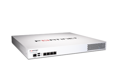 White Fortinet FortiGate-60D with front ethernet ports, FAZ-300G model