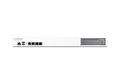 White Fortinet FortiAnalyzer-300G FAZ-300G with perforated right ventilation panel