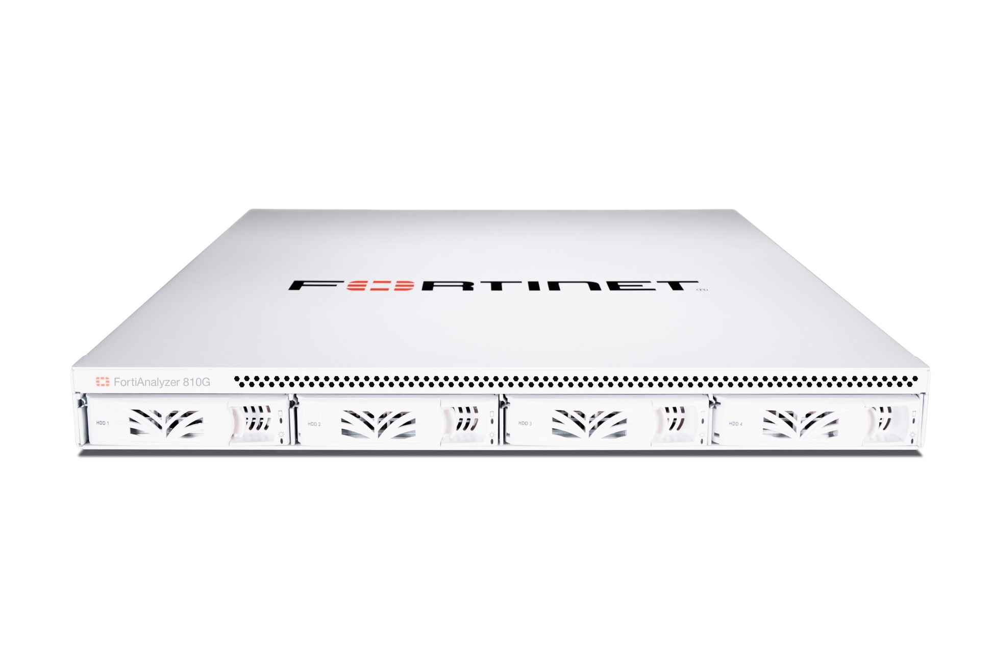 White Fortinet FortiAnalyzer-810G FAZ-810G with front ventilation slots