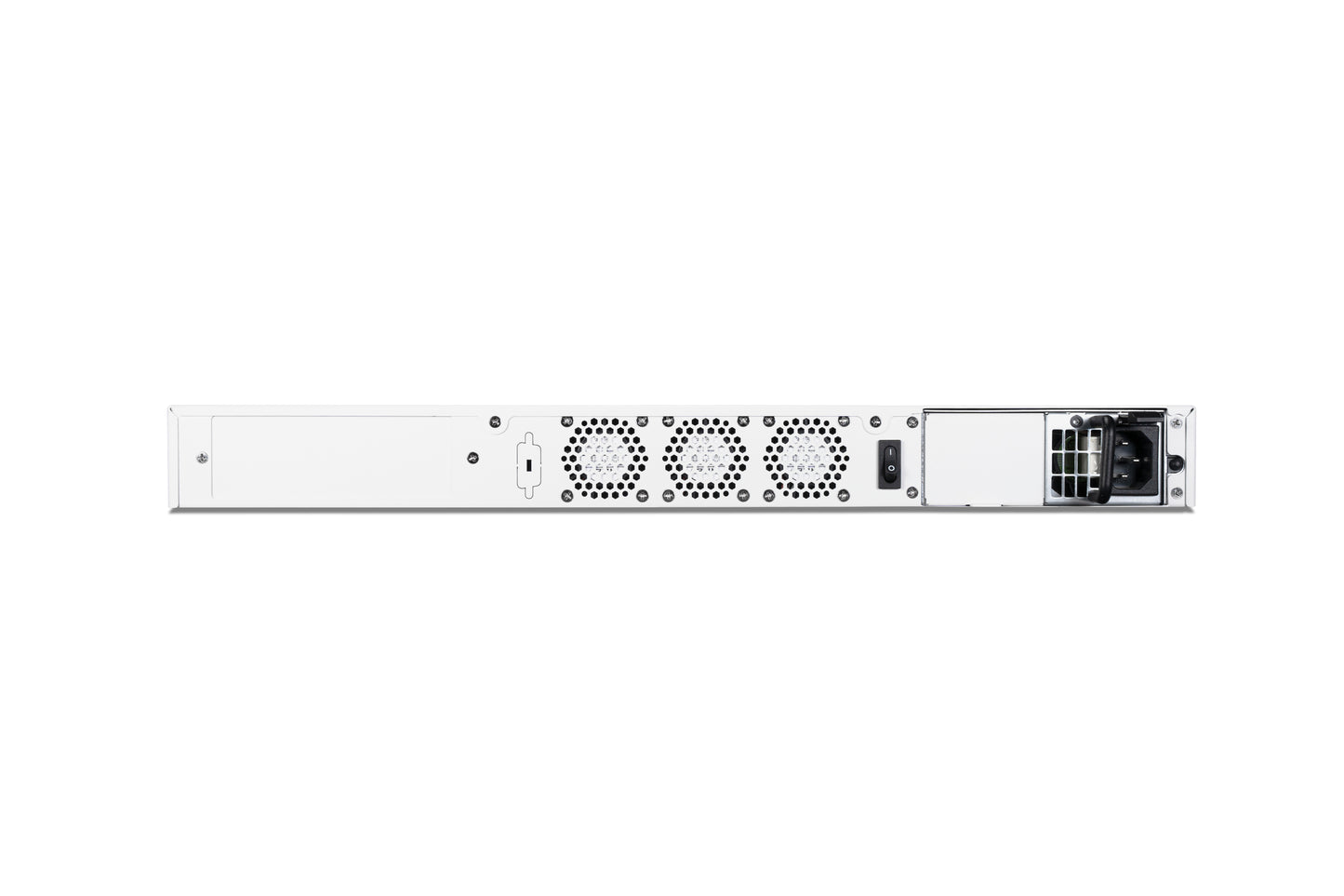 Back of Fortinet FAC-300F server rack with 3 ventilation grilles