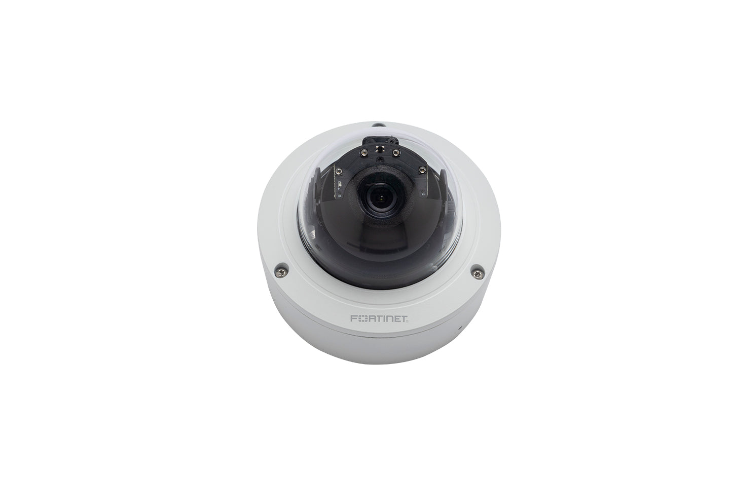 Fortinet FCM-CD51-C 5MP dome IP camera with white dome, black lens and brand name