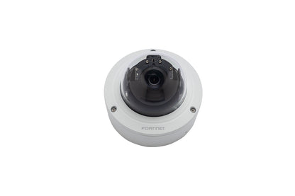 Fortinet FCM-CD51-C 5MP dome IP camera with white dome, black lens and brand name