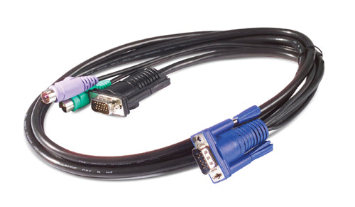 APC AP5258 | 7.6m KVM PS/2 Cable, Black - VGA & PS/2 Connectors, 25 ft Length