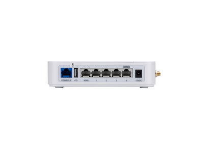 Back of Fortinet FEX-201F-EA FortiExtender 201F with ports and antenna connector