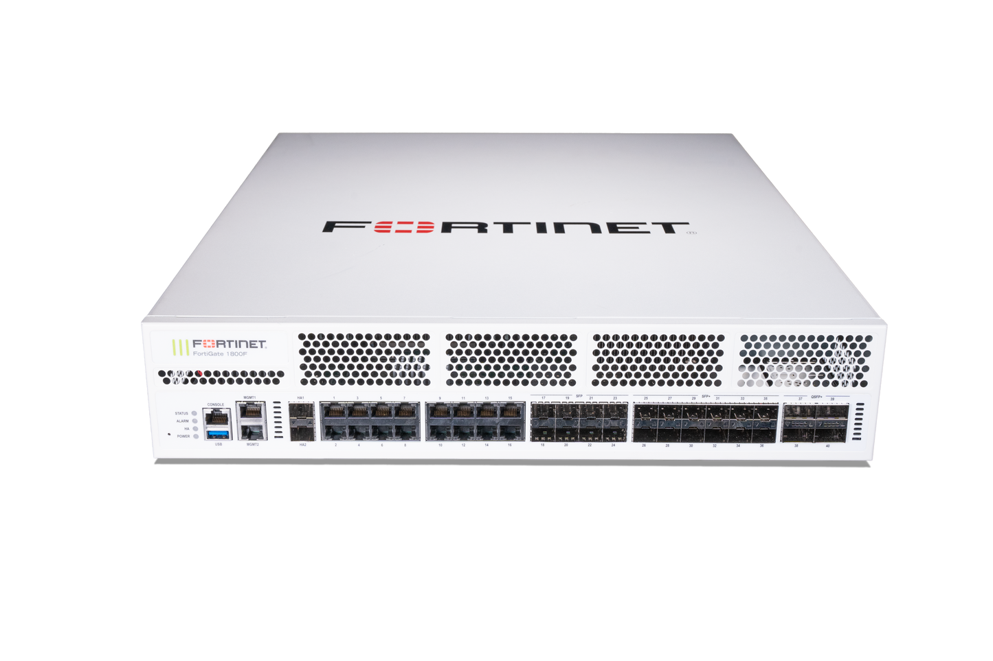 White Fortinet FG-1801F FortiGate-1801F network switch with ports