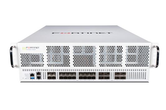 Fortinet FortiGate 4200F rear with ports and perforated casing
