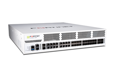 White Fortinet FortiGate-1800F security appliance with ports and grilles