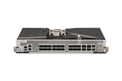 Fortinet FIM-7941F silver server rack with Ethernet ports and cooling fan