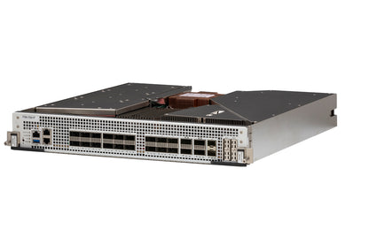 Fortinet FIM-7941F 7xxxF I/O module with silver rack, ports, heat sinks