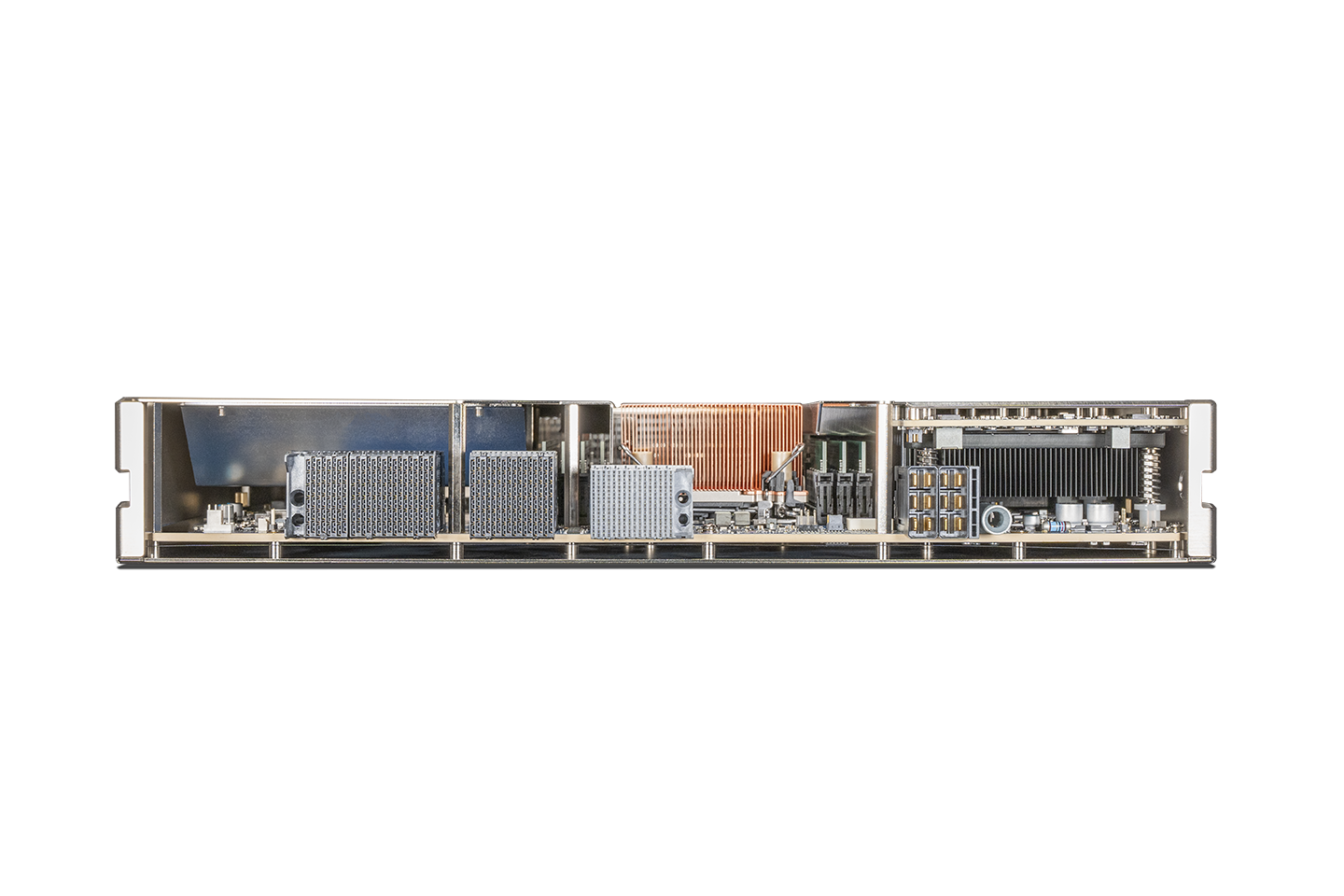 Cutaway Apple M1 Pro chip in Fortinet FIM-7921F I/O module