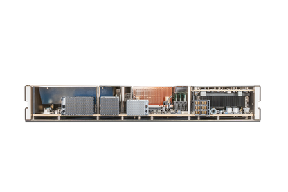 Cutaway Apple M1 Pro chip in Fortinet FIM-7921F I/O module