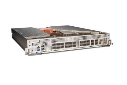 Fortinet FIM-7921F silver server rack I/O module with ports and vents
