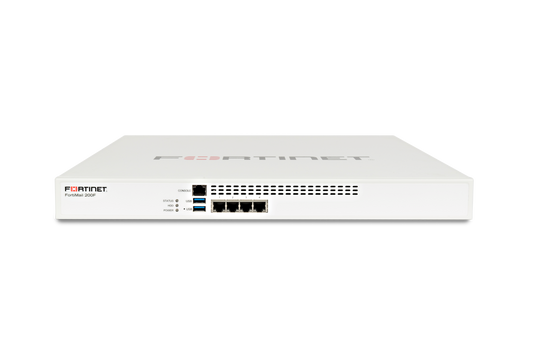Fortinet FortiMail-200F email security appliance with 4x 1GbE ports
