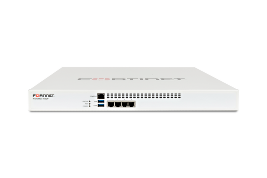 White Fortinet FG-40DF security appliance with front ports, 4 GE RJ45