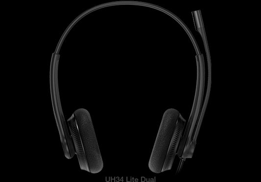 Yealink UH34L-Dual-Teams | UH34 USB Headset, Dual Ear, Noise Cancelling Mic, USB-A