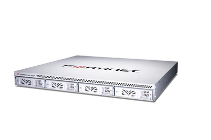 White Fortinet FortiRecorder 400F NVR with 4TB storage, front view