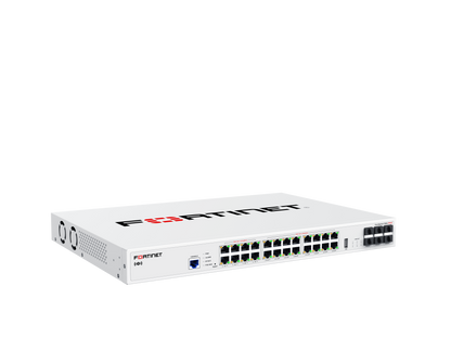 Fortinet FS-124G FortiSwitch-124G back view with ethernet ports and USB