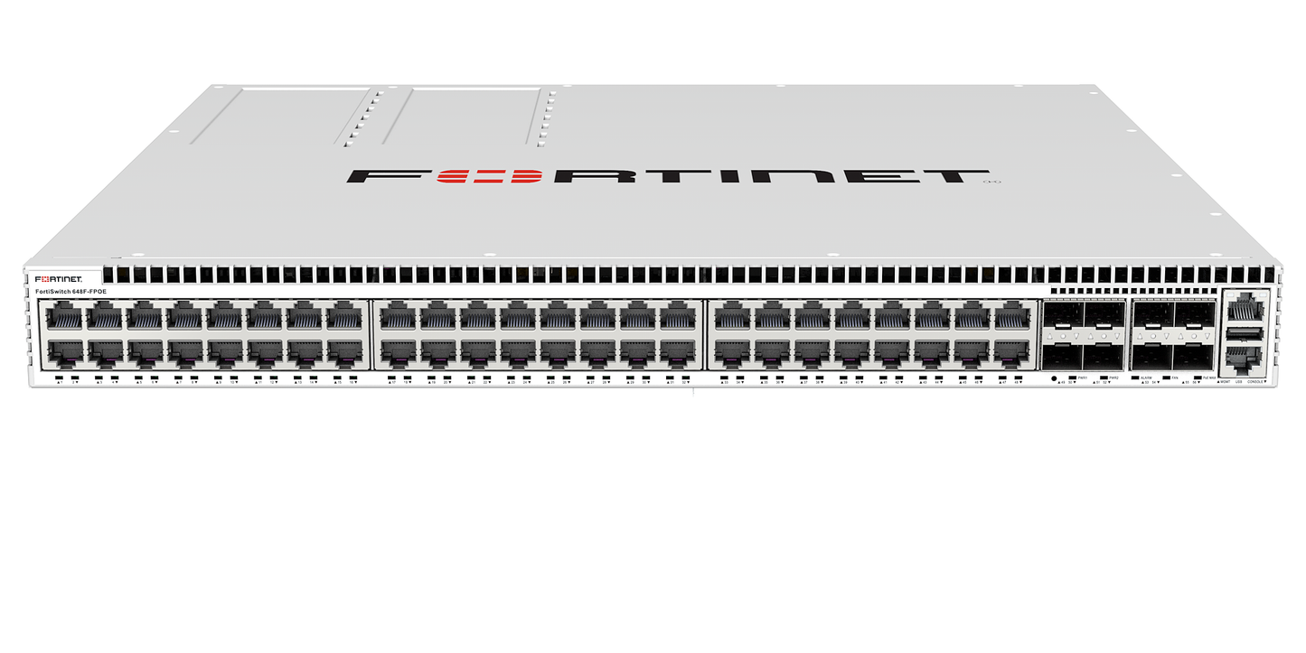 Silver Fortinet FTS-5402-16S switch for FS-600-PSU-1200 power supply