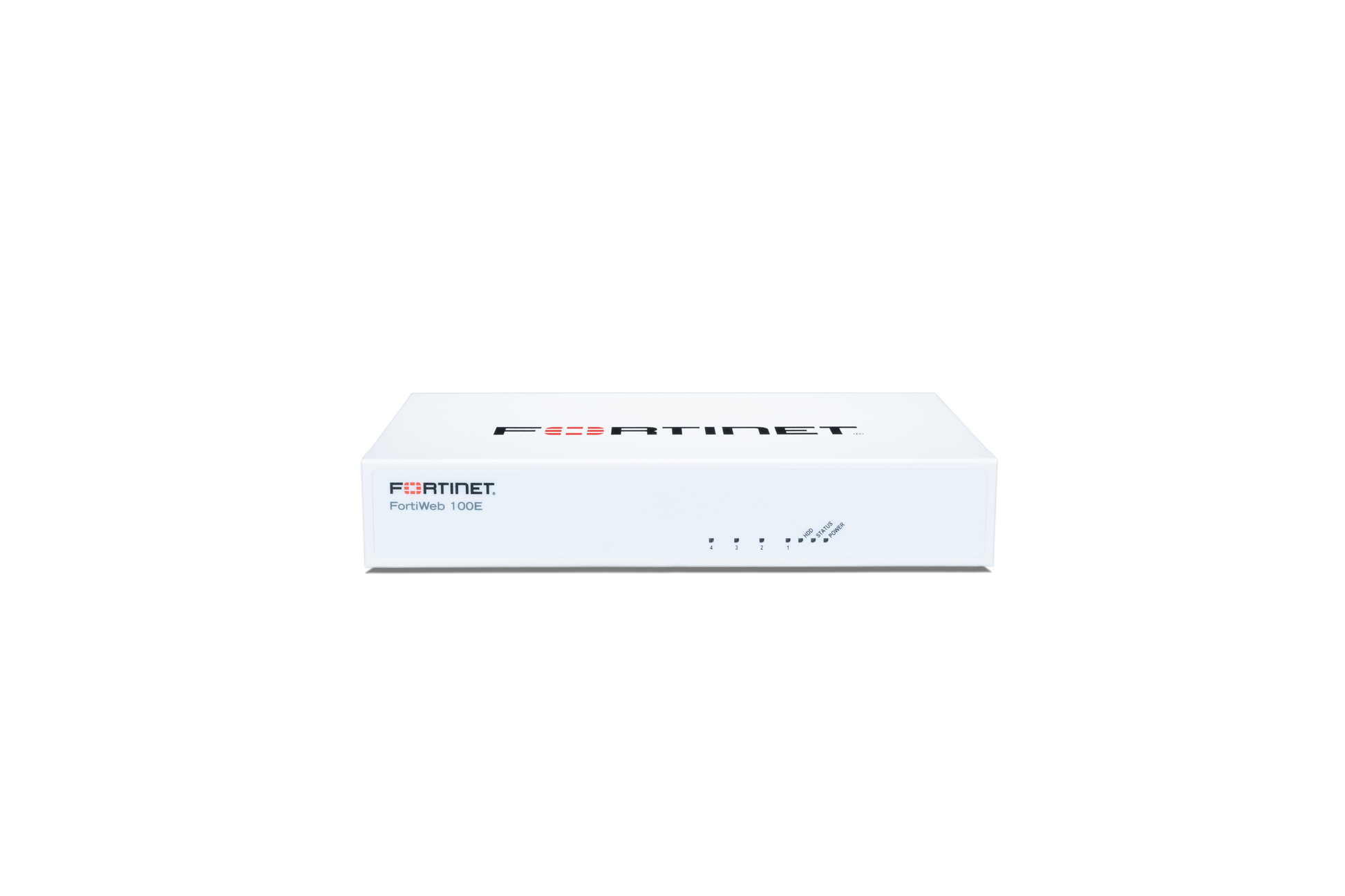 White Fortinet FortiWiFi 100E with sleek design and SP-FWB100E-PA power adapter pack