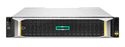 Silver and black hpe msa 1060 sff storage array server rack with teal logo panel dual 12gb sas 24-bay no drives