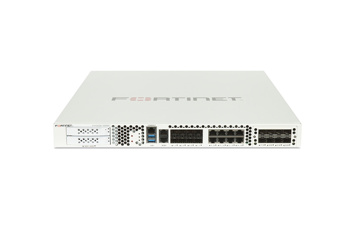 Fortinet FortiADC-2000F firewall with 8x10GE SFP+, 8xGE SFP, 8xGE RJ45 ports