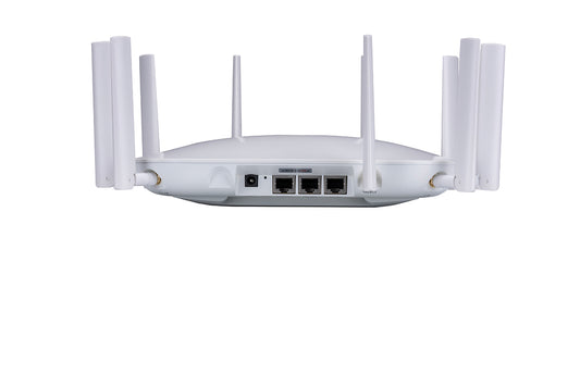 Fortinet FAP-443K-N Wi-Fi 7 router with 8 antennas and Ethernet ports