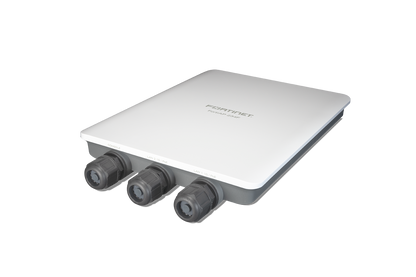 Back of white Fortinet FAP-234F-N FortiAP-234F with 3 gray ports