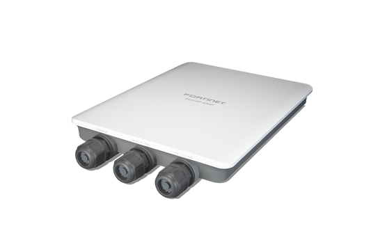 Back of white Fortinet FAP-234F-N FortiAP-234F with 3 gray ports