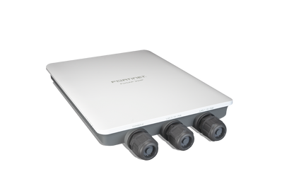 Fortinet FortiAP-234F-N outdoor wireless AP with gray weatherproof connectors