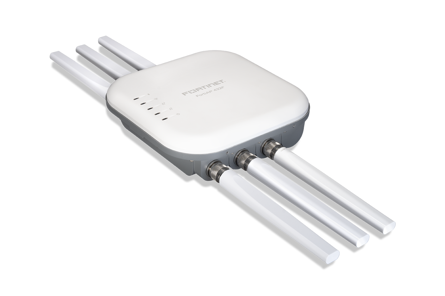 White Fortinet FAP-432F-N outdoor AP with 4 antennas