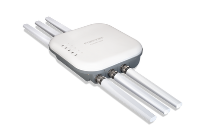 White Fortinet FAP-432F-N outdoor AP with 4 antennas