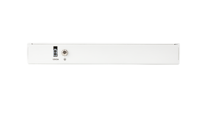 Rear view of Fortinet FBS-20G FortiBranchSASE-20G switch with 12V/2A power and Ethernet ports