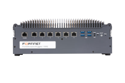 Gray Fortinet FortiDeceptor-100G rugged 100G appliance rear view