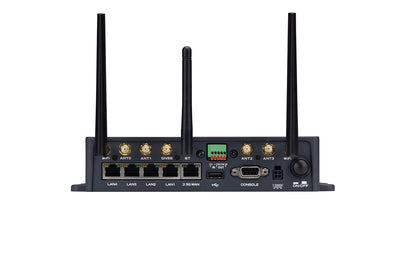 Fortinet FortiExtenderVehicle-511G black 5G vehicle router with antennas and ports