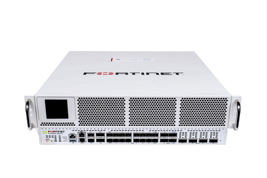 White Fortinet FortiGate-3801G security appliance front view