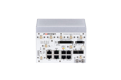 Fortinet fortigate rugged 70g-5d-dual silver metallic network security appliance with multiple ethernet ports and antennas