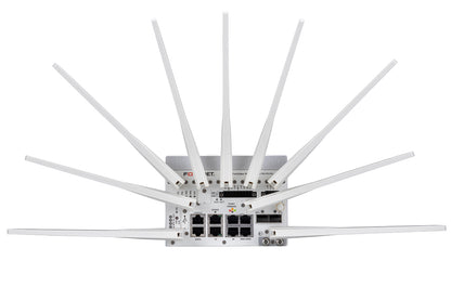 Fortinet FGR-70G-5G-DUAL rugged router with 8 antennas back view