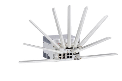 Fortinet FGR-70G-5G-DUAL rugged white 5G wireless router with antennas