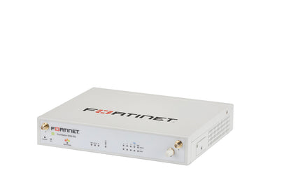 White Fortinet FortiGate FG-51G-5G with gold antenna connectors