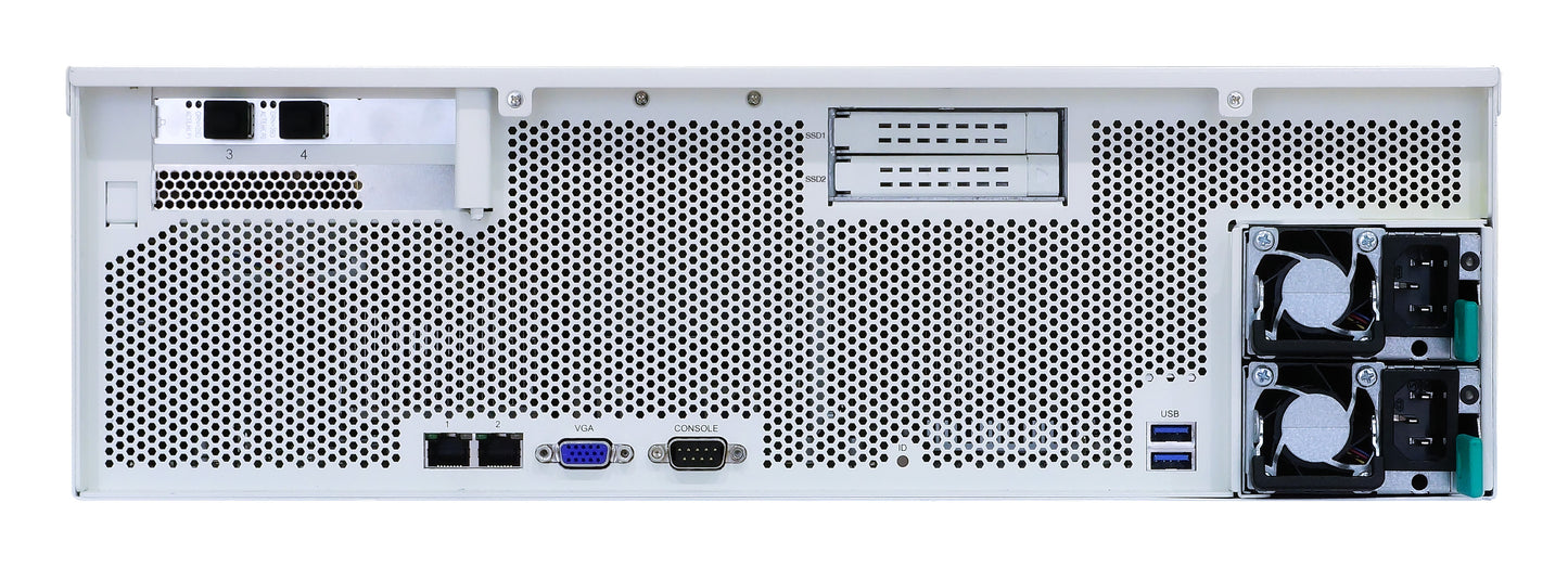 Fortinet FMG-3100G white perforated chassis with black fans and ports