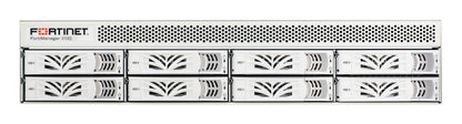 White Fortinet FortiManager 410G appliance with perforated top and 8 slots