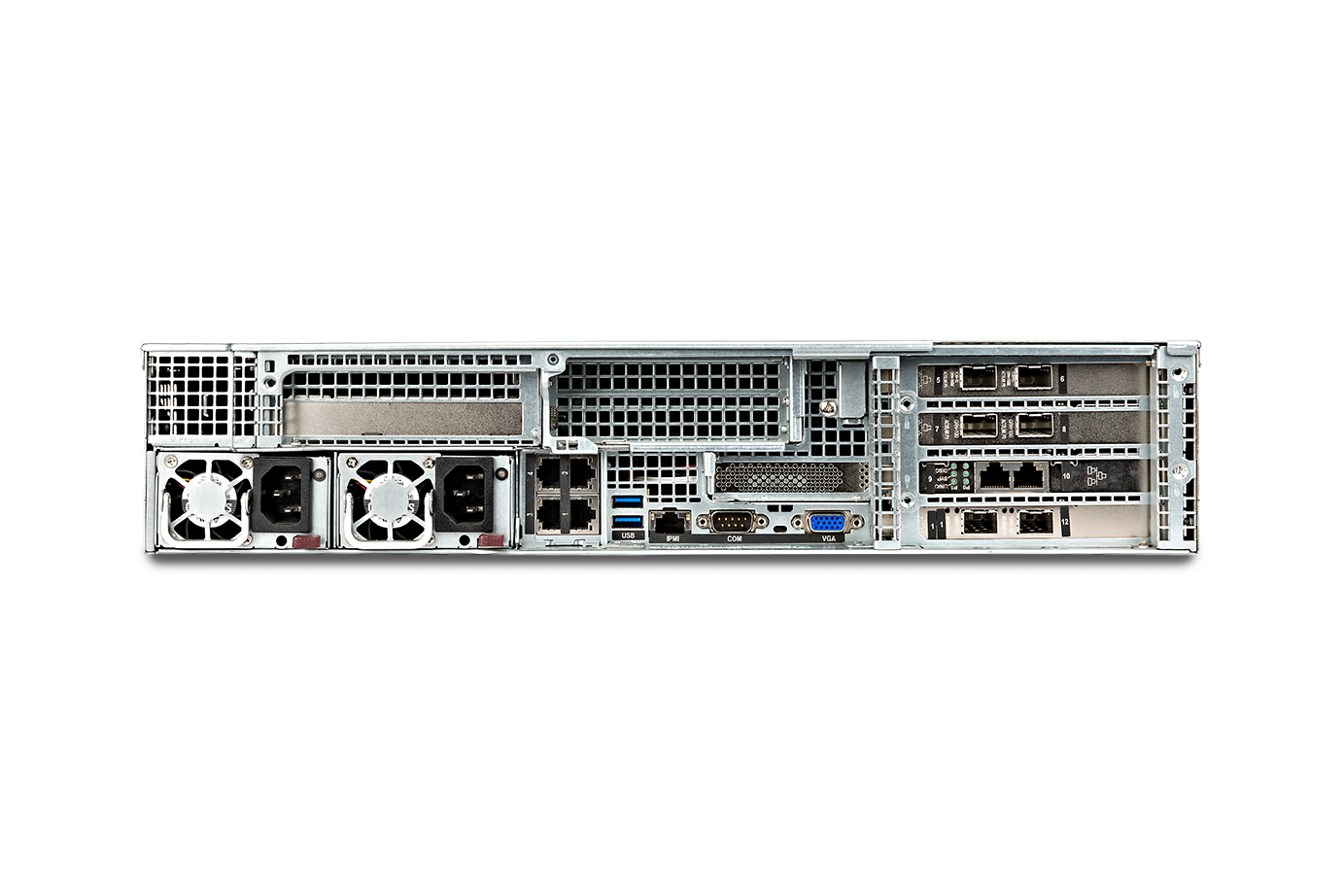 Fortinet FPX-4000E silver server rack with ports and ventilation grilles