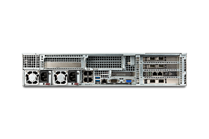Fortinet FPX-4000E silver server rack with ports and ventilation grilles