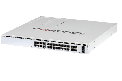 Fortinet FS-624F-FPOE FortiSwitch-624F white network switch with 24x 5G ports