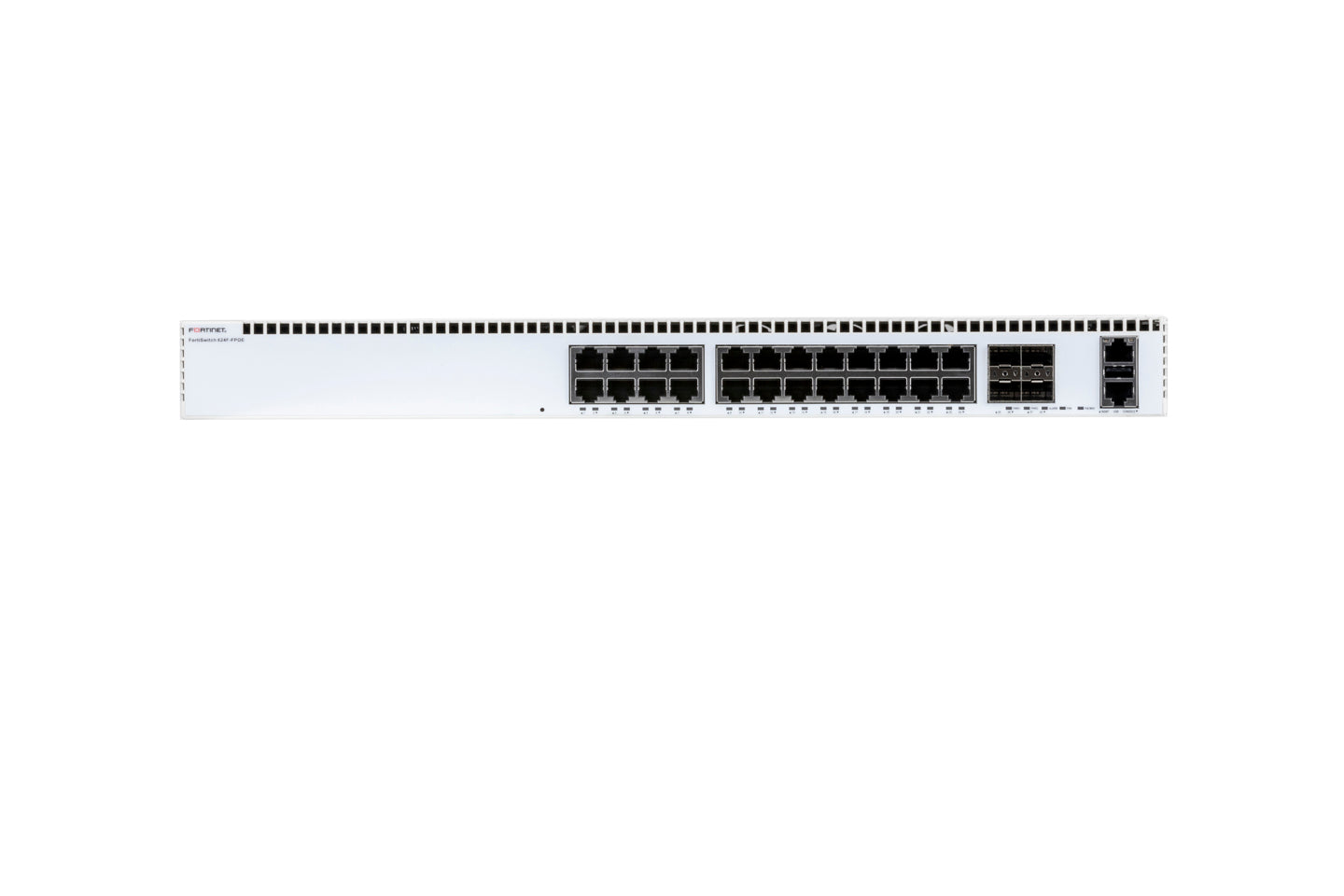 Fortinet FortiSwitch-624F white switch with 24x 5G RJ45 ports