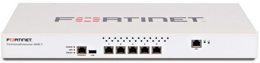 White Fortinet FortiVoice 200F8 enterprise appliance with ports and lights
