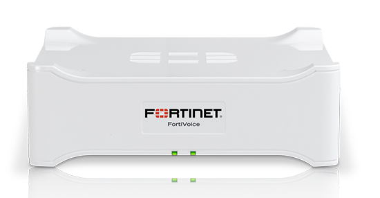 White Fortinet FortiVoice-50G2 FVE-50G2 VoIP phone with green lights