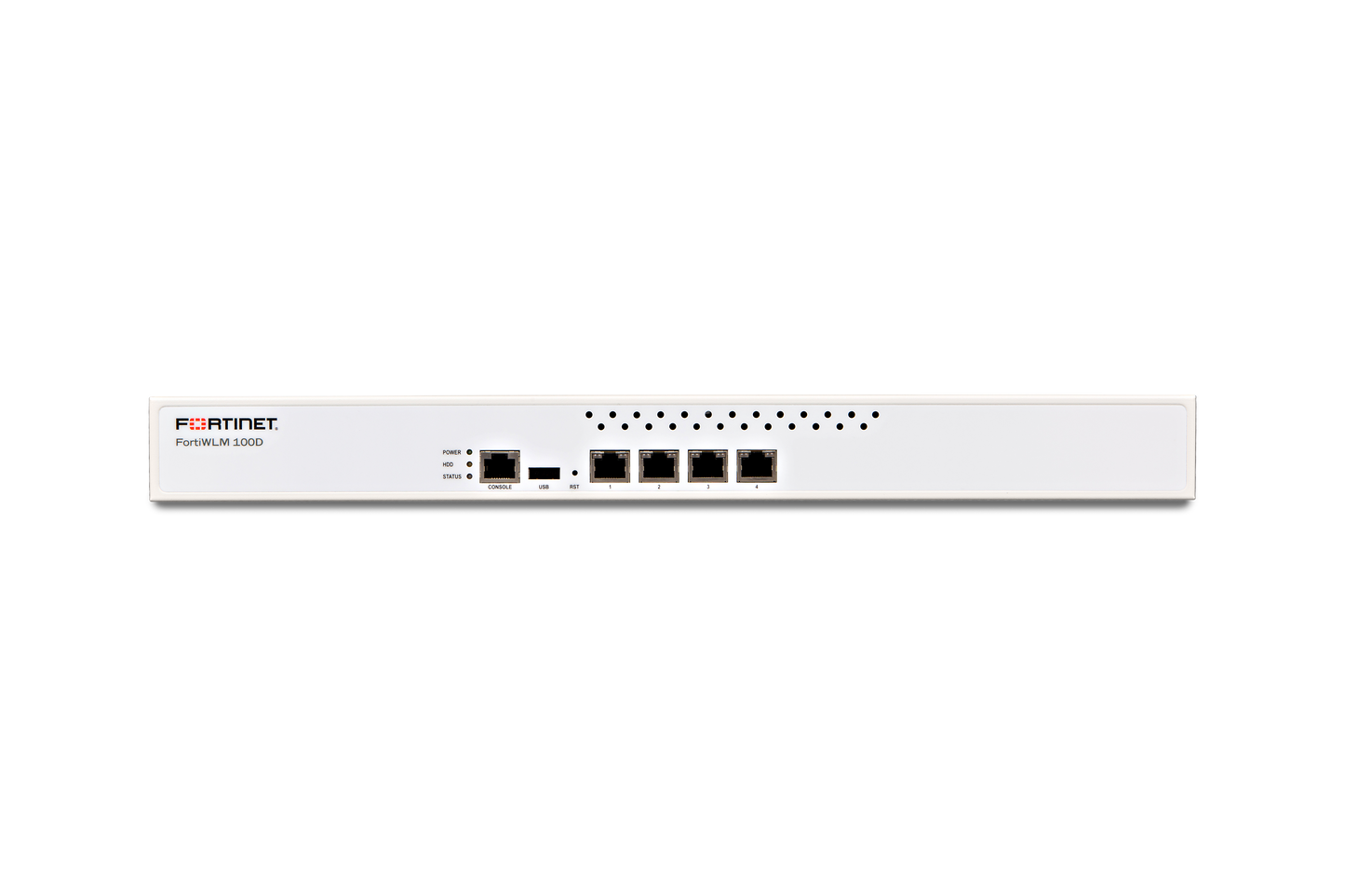 White Fortinet FortiMail 5030 appliance rear with Ethernet ports