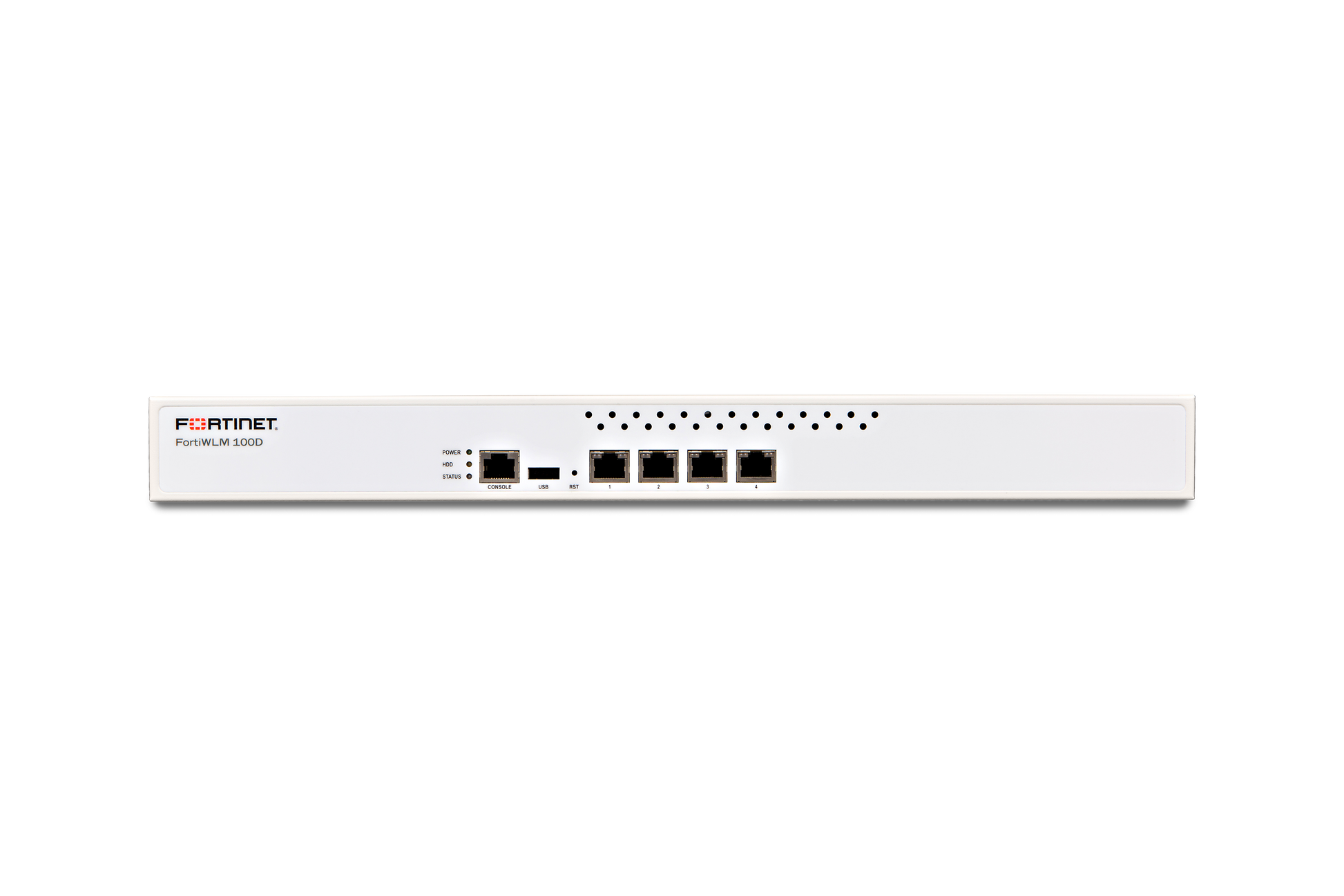 White Fortinet FortiMail 5030 appliance rear with Ethernet ports